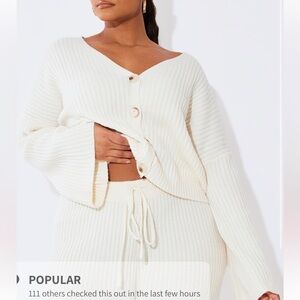 PrettyLittleThing cream knit cardigan plus size! XL
